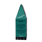 A tall, pyramid-shaped dark teal product package of Brazil single origin coffee with our commitment to quality broken road coffee company
