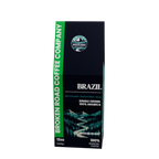 Brazil single origin coffee product in tall carton arabica beans mountain scenery best single origin coffee broken road coffee company