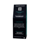 A tall, narrow black coffee bag package with white and teal text, photographed upright on a plain white background. The front shows the brand name Catuai Novo coffee and descriptive product text.