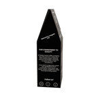 A dark brown paper packaging sleeve for Functional Mushroom coffee with chaga and lions mane mushrooms, shown on a black background. The packaging features product details printed in white text.