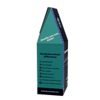 A tall, narrow product box for Smoker Brand Coffee, featuring a teal and black design with white text, shown on a plain white background.