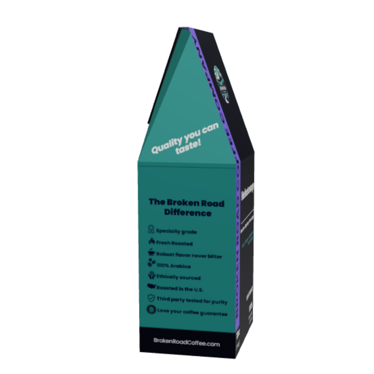 A tall, narrow product box for Smoker Brand Coffee, featuring a teal and black design with white text, shown on a plain white background.