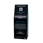 A tall, narrow black product box for Huehuetenango coffee blend featuring white and teal text on a white background.
