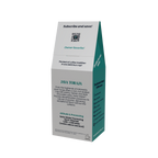 A stand-up paper coffee bag package for Java Toraja coffee, shown on a plain white background. The bag is light gray on the front with teal side panels and printed text including 'Subscribe and save!', 'Owner favorite!', and product details.