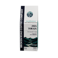A 12oz box of Broken Road Coffee Company Java Toraja Decaffeinated coffee, featuring a white and black package design with a dark chocolate and herbal flavor label.