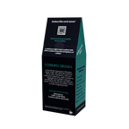 A tall, narrow black coffee bag package with teal side panels and white text, shown on a plain white background. The front reads 'Subscribe and save!' with a QR code, and the bag is labeled Ethiopia Sidama coffee.