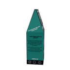 A tall, narrow pyramid-shaped coffee ethiopia sidama product display stand with a dark teal-green face, black base, and white text, photographed on a plain white background.